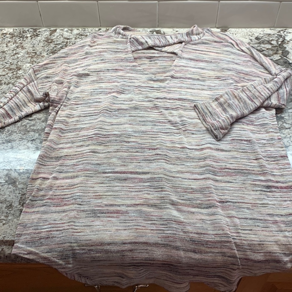 Mauve Striped Sweater L